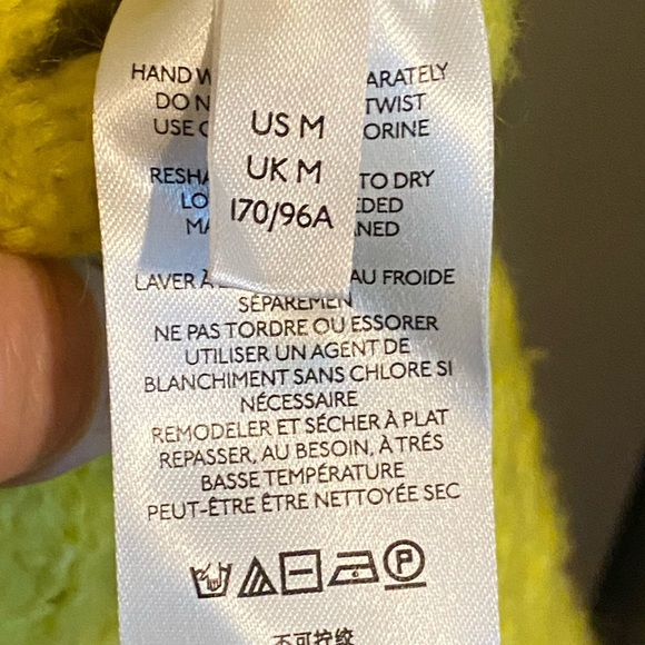 Anthropologie  yellow Lime Bia Mock Neck Tunic Sweater Alpaca blend Texture Knit - Picture 8 of 13